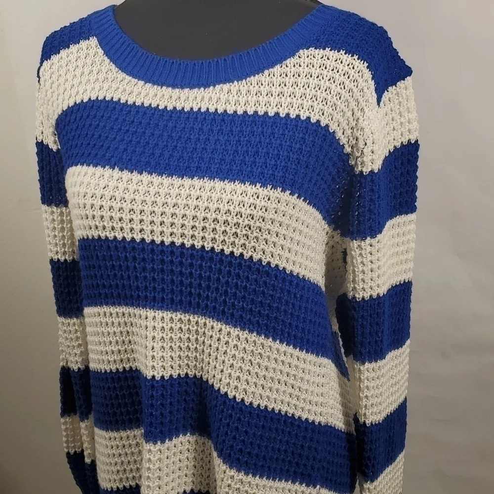 Bobbie & Brooks Ruby Navy cream stripes Sweater Size 2XL